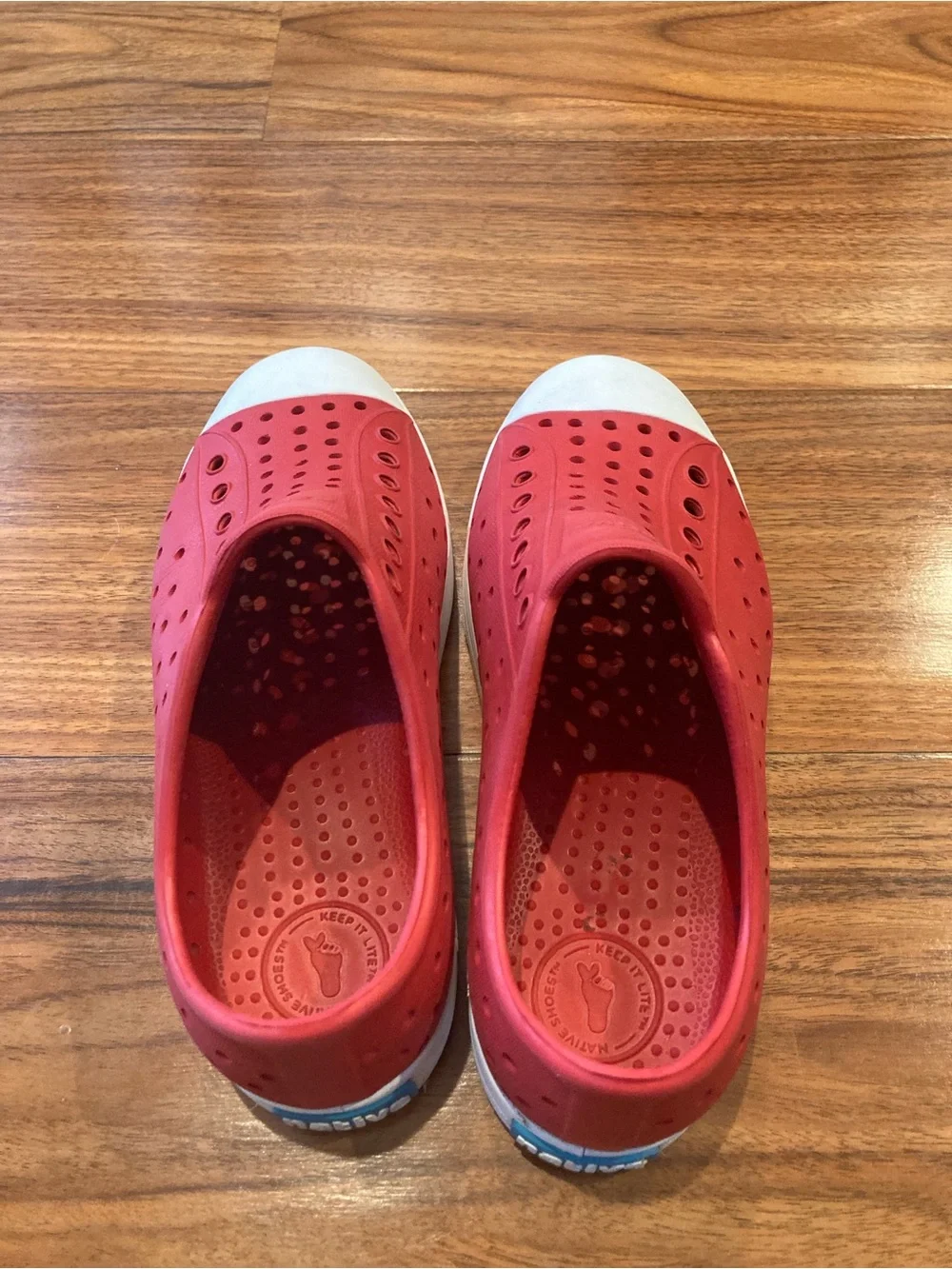 Native Kids Red Slip-On Water Shoes with White Toe Cap SZ J1